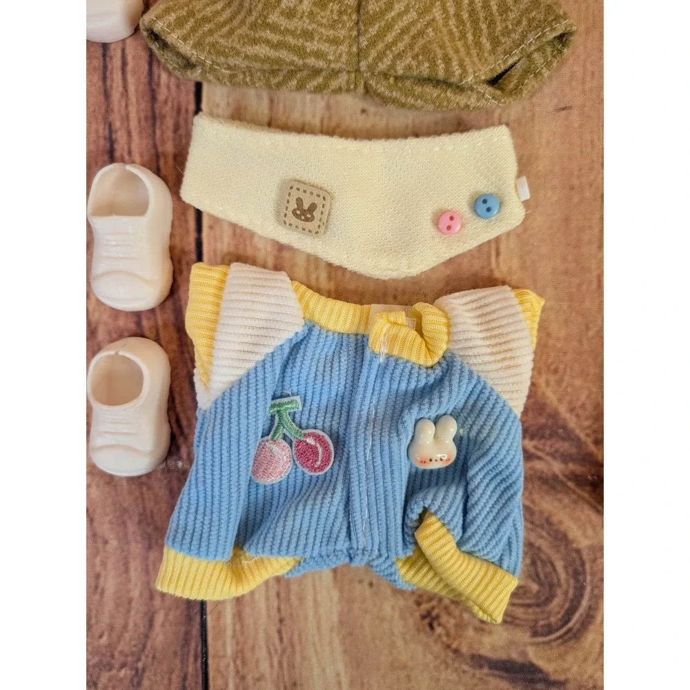 4 Clothes Outfits Shoes Fits Labubu Doll - Clothing For 17cm Plush Dolls #2